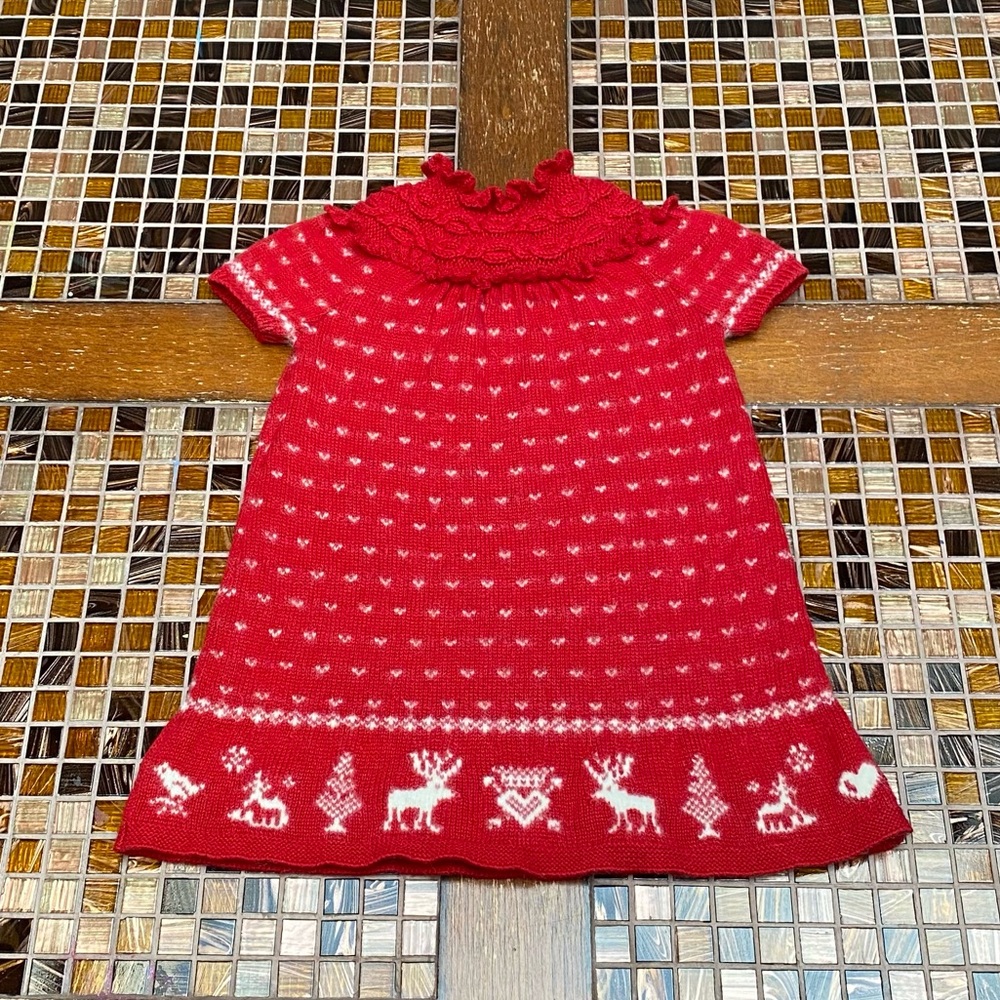 Ralph Lauren Cotton/Wool Reindeer Cable Sweater Dress - Picture 5 of 8